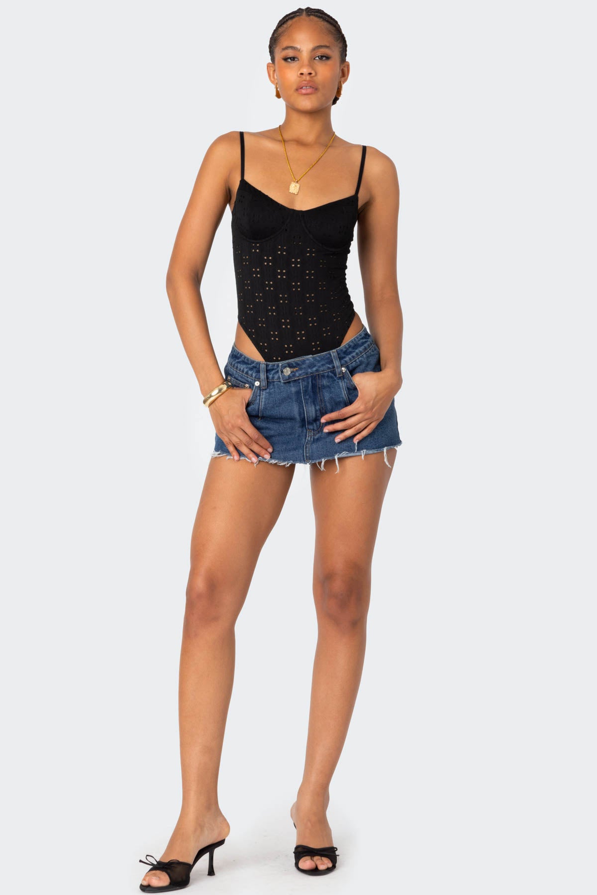 Raven Cupped Eyelet Bodysuit - Image 4