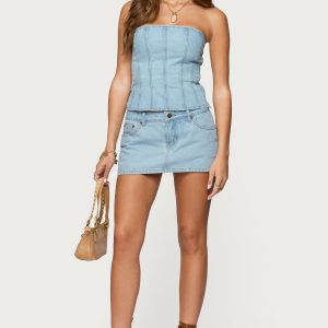 Camelia Denim Mini Skort