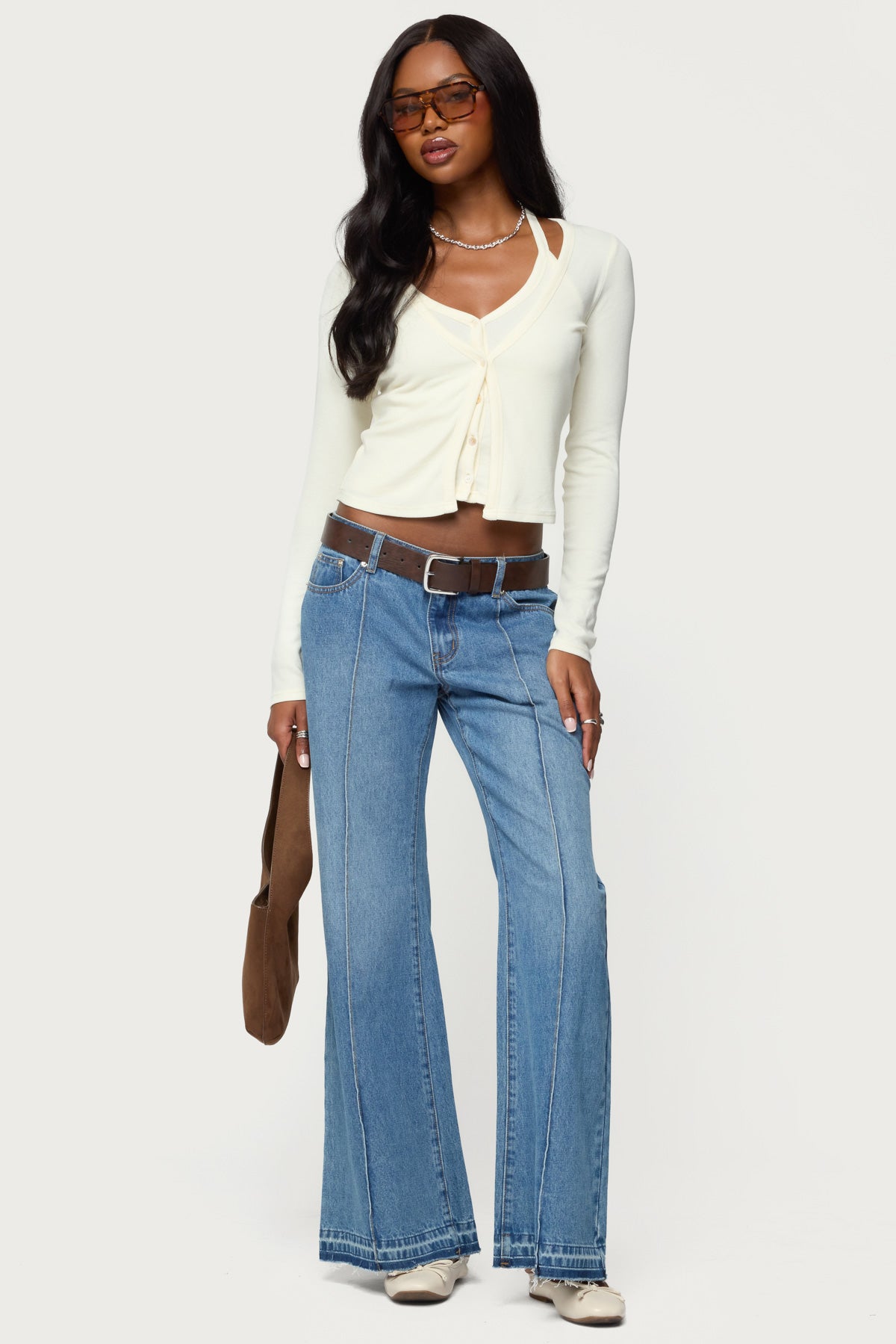 Cardigan & Halter Two Piece Knit Top - Image 2
