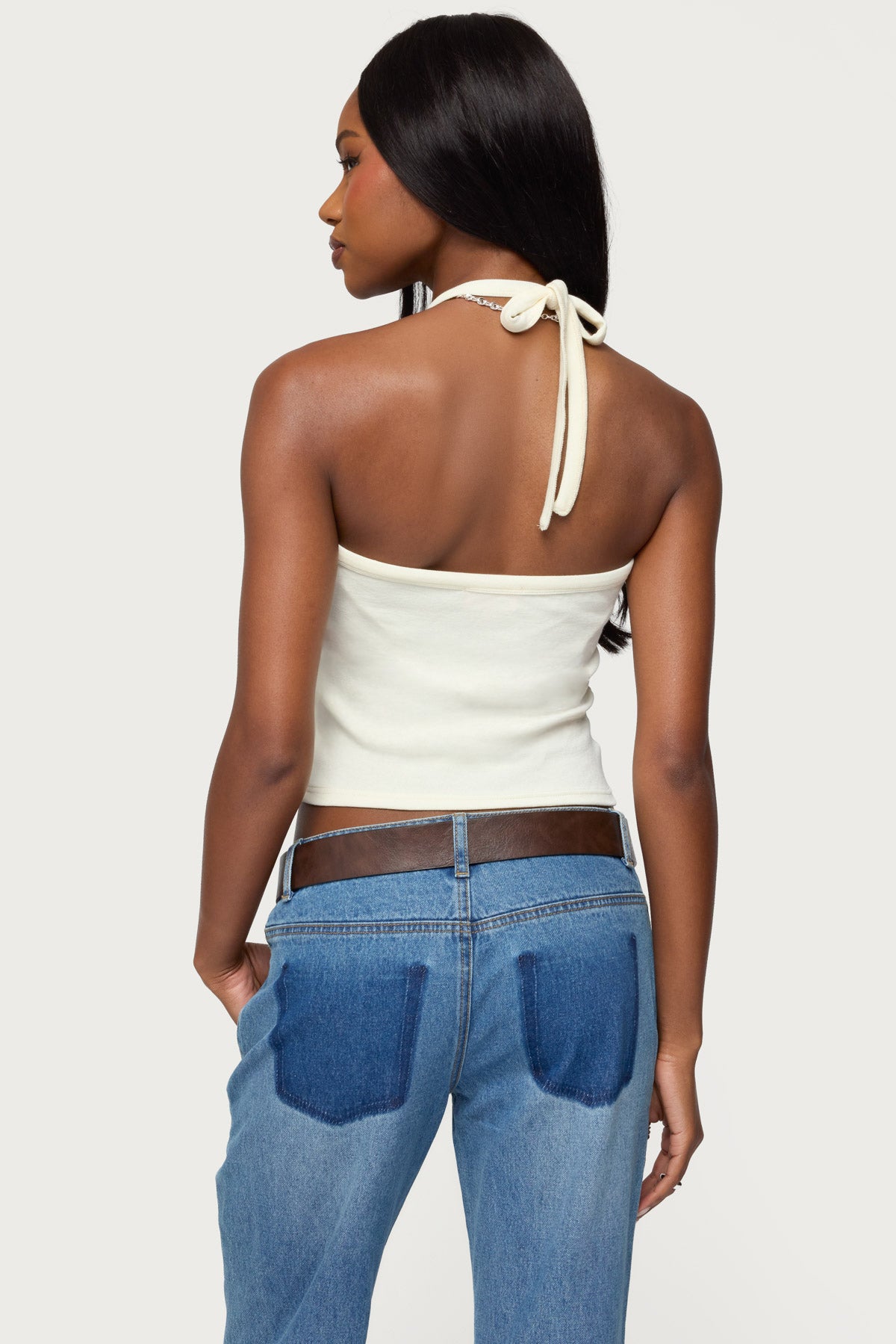 Cardigan & Halter Two Piece Knit Top - Image 5