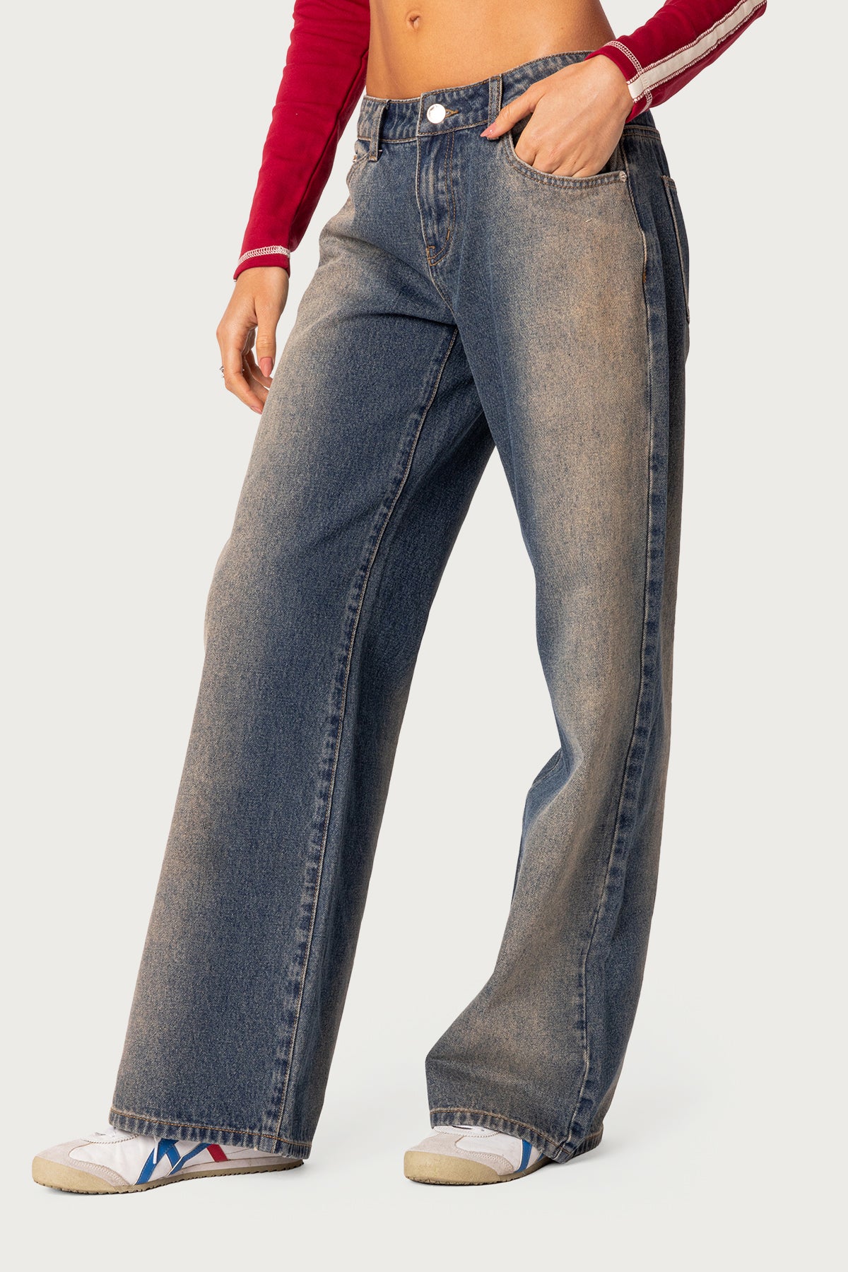 Raelynn Washed Low Rise Baggy Jeans - Image 3