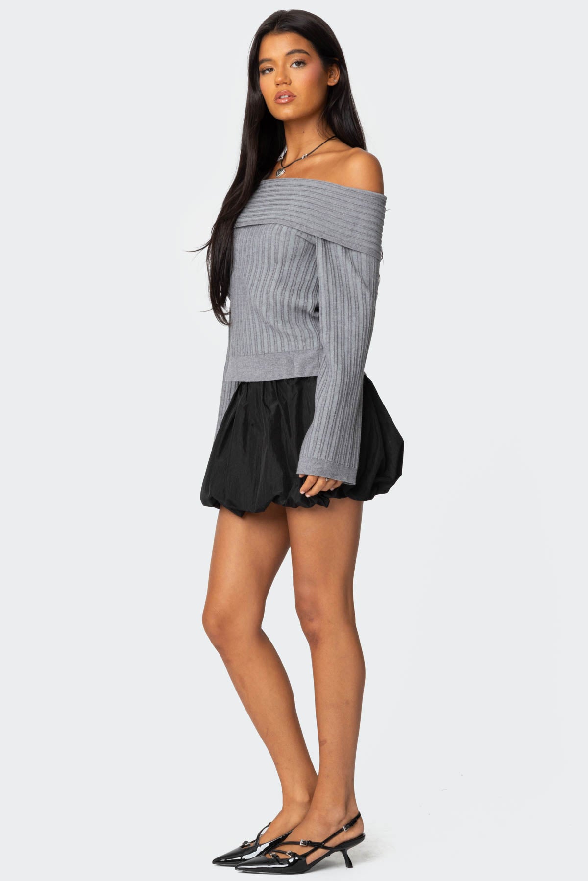 Brandy Fold Over Ribbed Sweater - Image 5