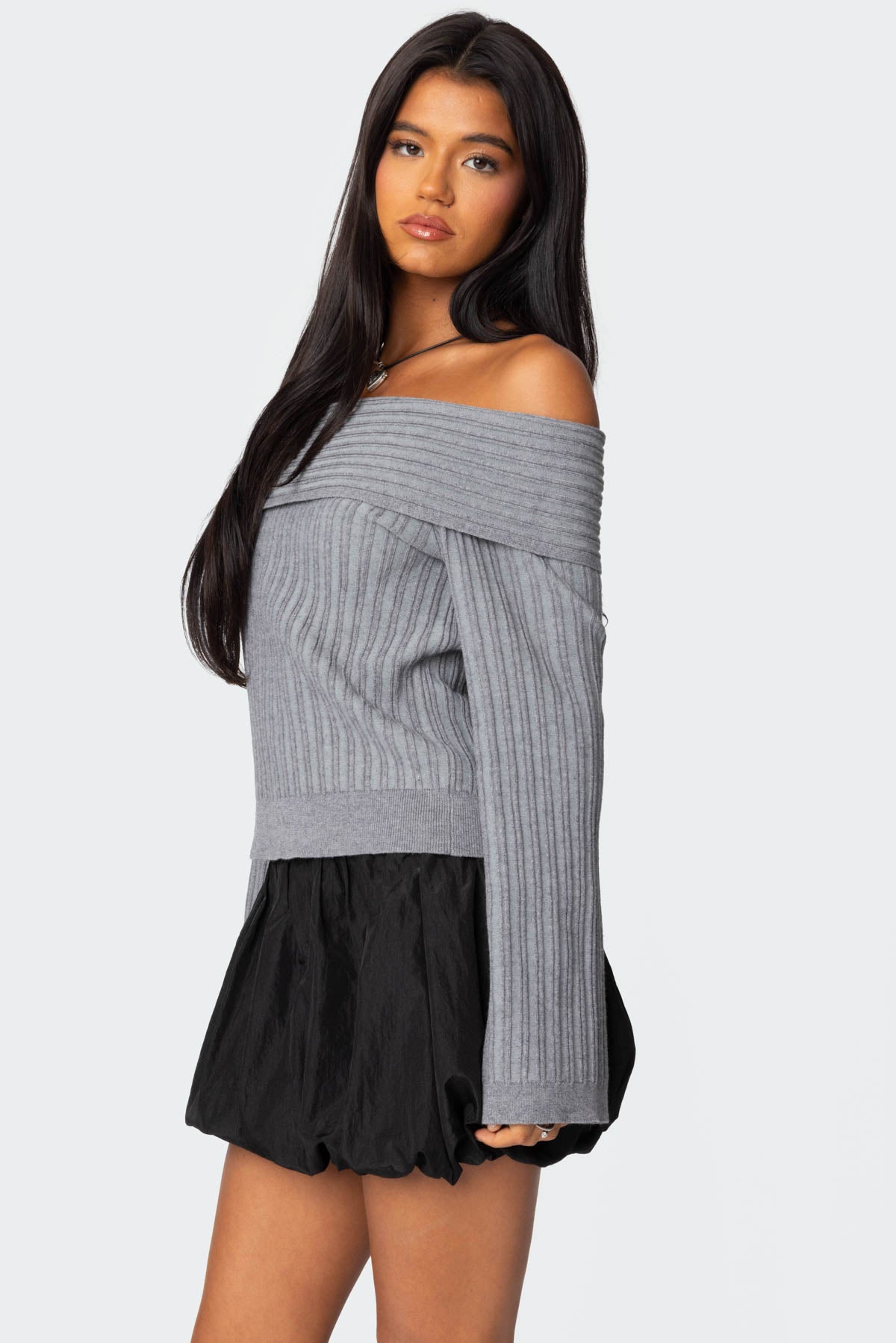 Brandy Fold Over Ribbed Sweater - Image 3