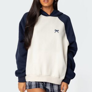 Raglan Bow Oversized Hoodie