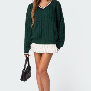 Donna Denim Pleated Mini Skort