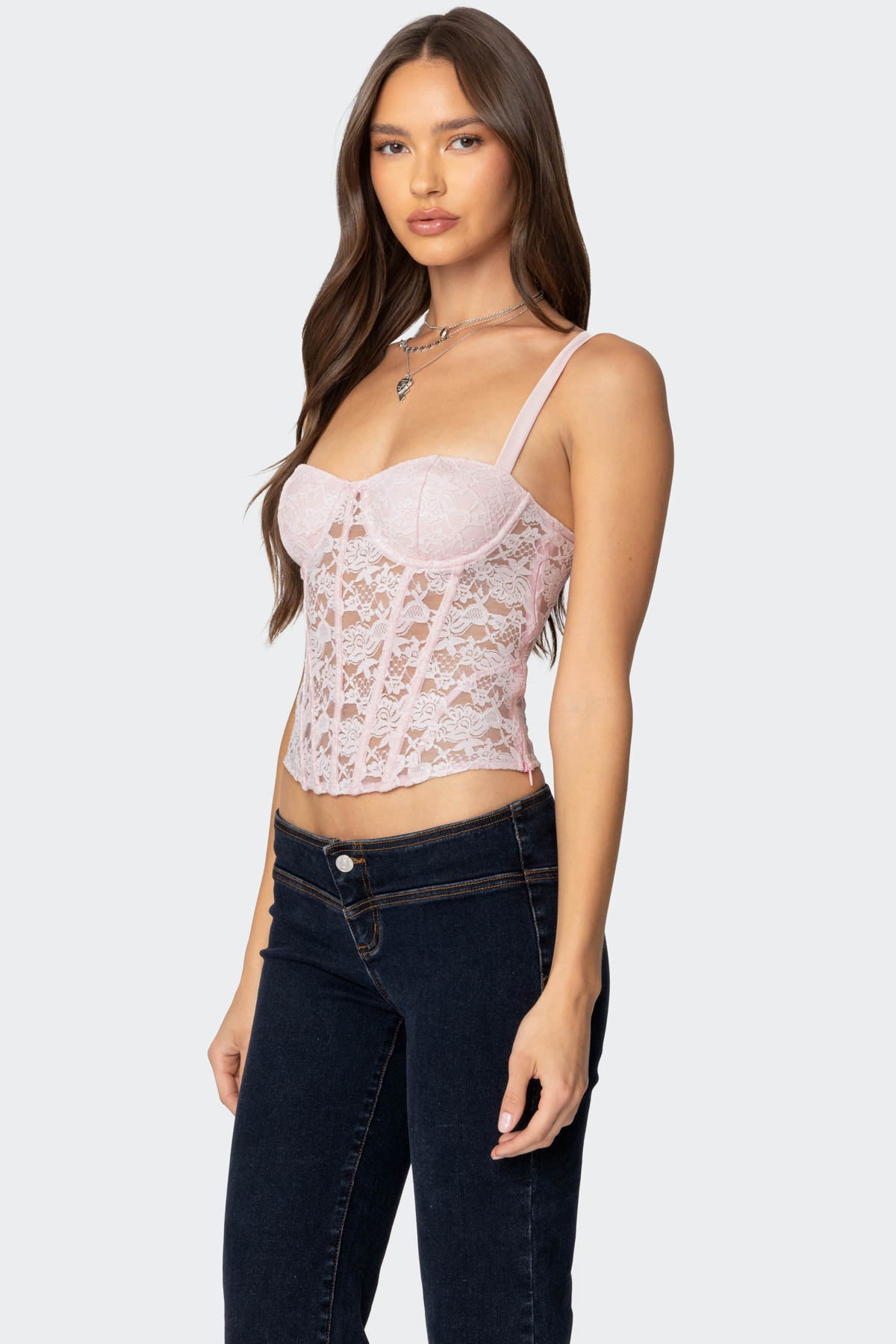 Drew Sheer Lace Cupped Corset - Image 3