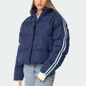 Sherry Side Striped Puffer Jacket