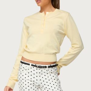 Yolana Henley Light Knit Sweater