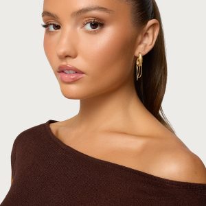 Dangling Chain Hoop Earrings