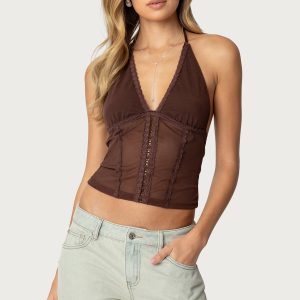 Lucie Lacey Mesh Halter Top