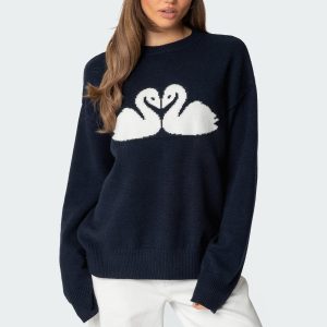 Swan Oversized Knit Sweater