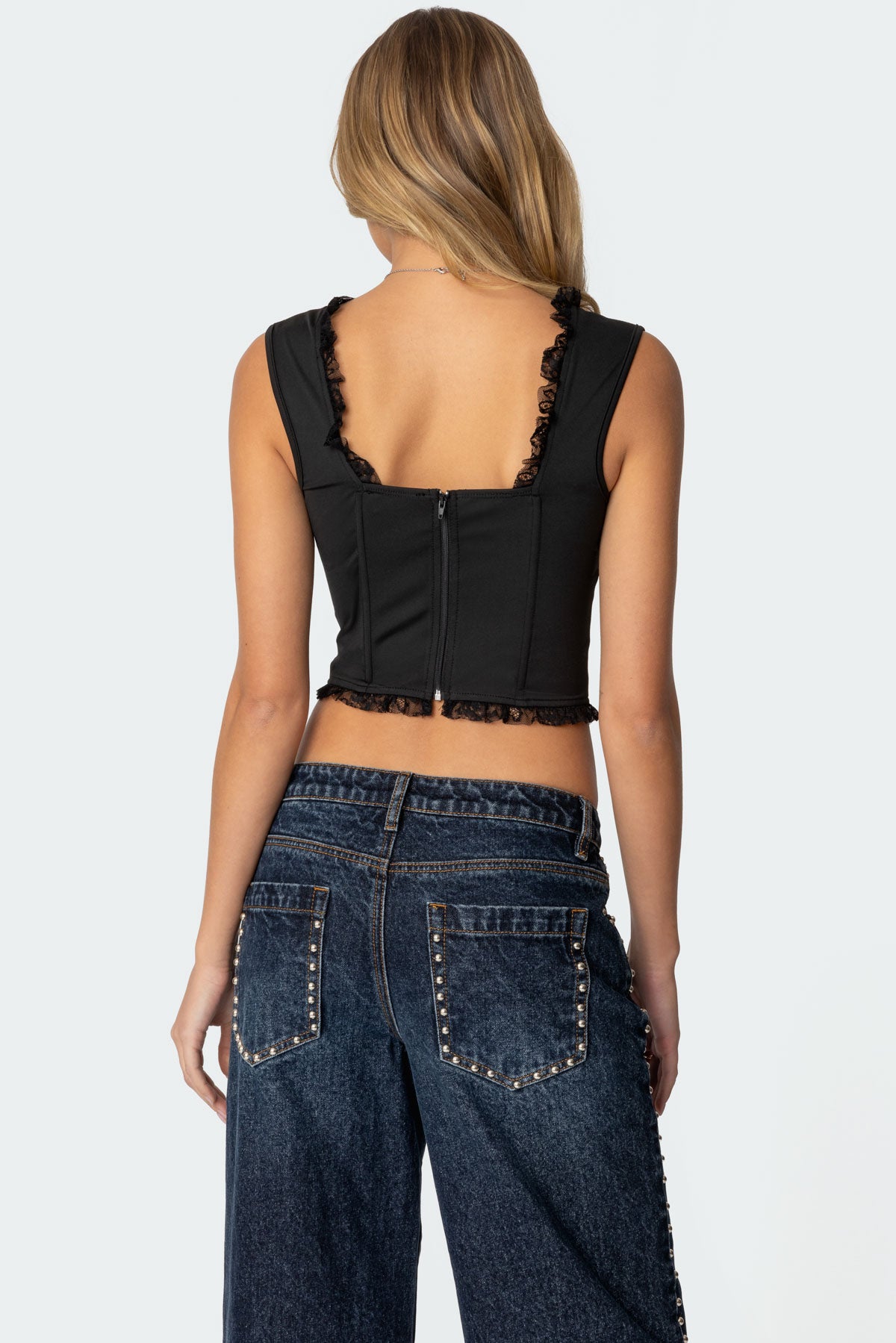 Button Front Lacey Corset - Image 5