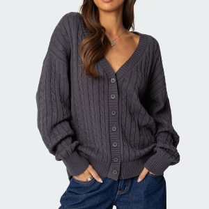 Francine Oversized V Neck Cardigan