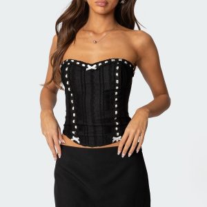 Mist Lacey Ribbon Corset