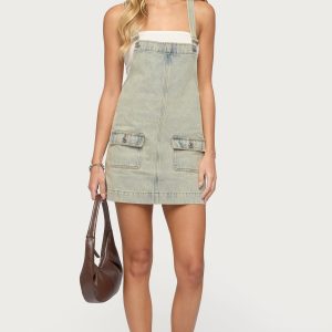Overall Denim Mini Dress