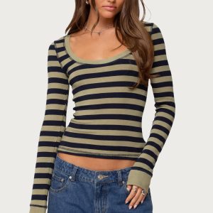 Rainey Striped Long Sleeve Top