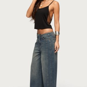 Donia Cutout Beaded String Tank Top
