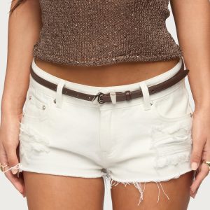 Abstract Buckle Faux Leather Belt