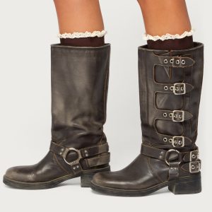 Lacey Ruffle Knee High Socks