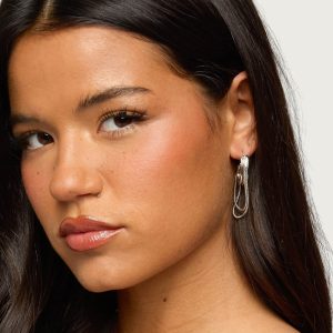 Dangling Chain Hoop Earrings