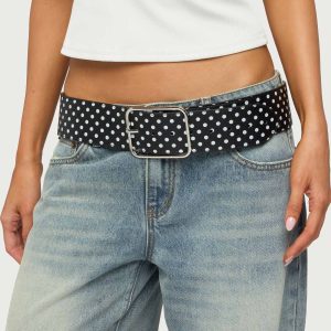 Chunky Polka Dot Faux Leather Belt