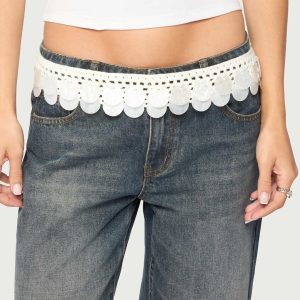 Iridescent Disk Crochet Tie Belt