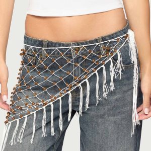 Bead Fringe Waist Scarf