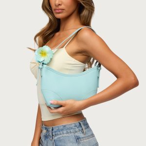 Hibiscus Flower Faux Leather Bag