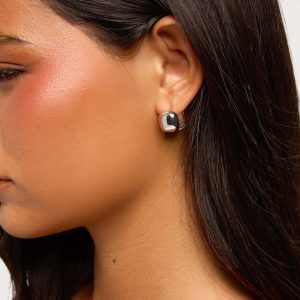 Square Huggy Hoop Earrings
