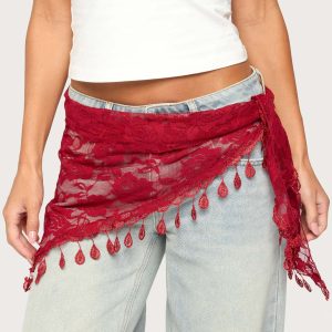 Lover Floral Sheer Lace Waist Scarf
