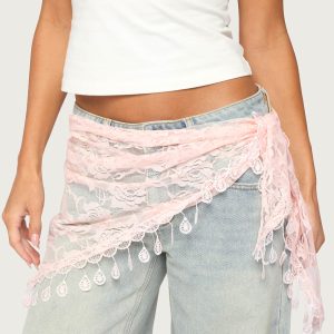 Lover Floral Sheer Lace Waist Scarf