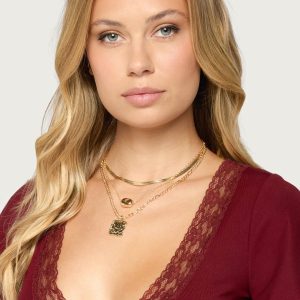 Layered Textured Mixed Chain Necklace