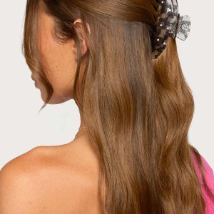 Lace And Rhinestone Claw Clip