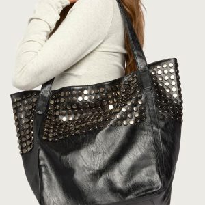 Faux Leather Studded Bag