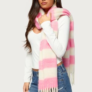 Striped Fringe Scarf