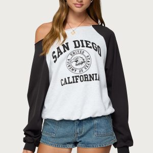 San Diego Off Shoulder Raglan Sweatshirt