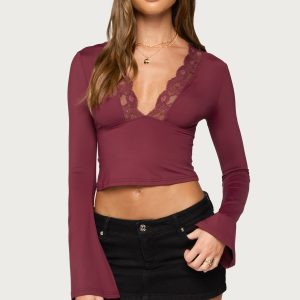 Tina Lacey Plunge Neck Top