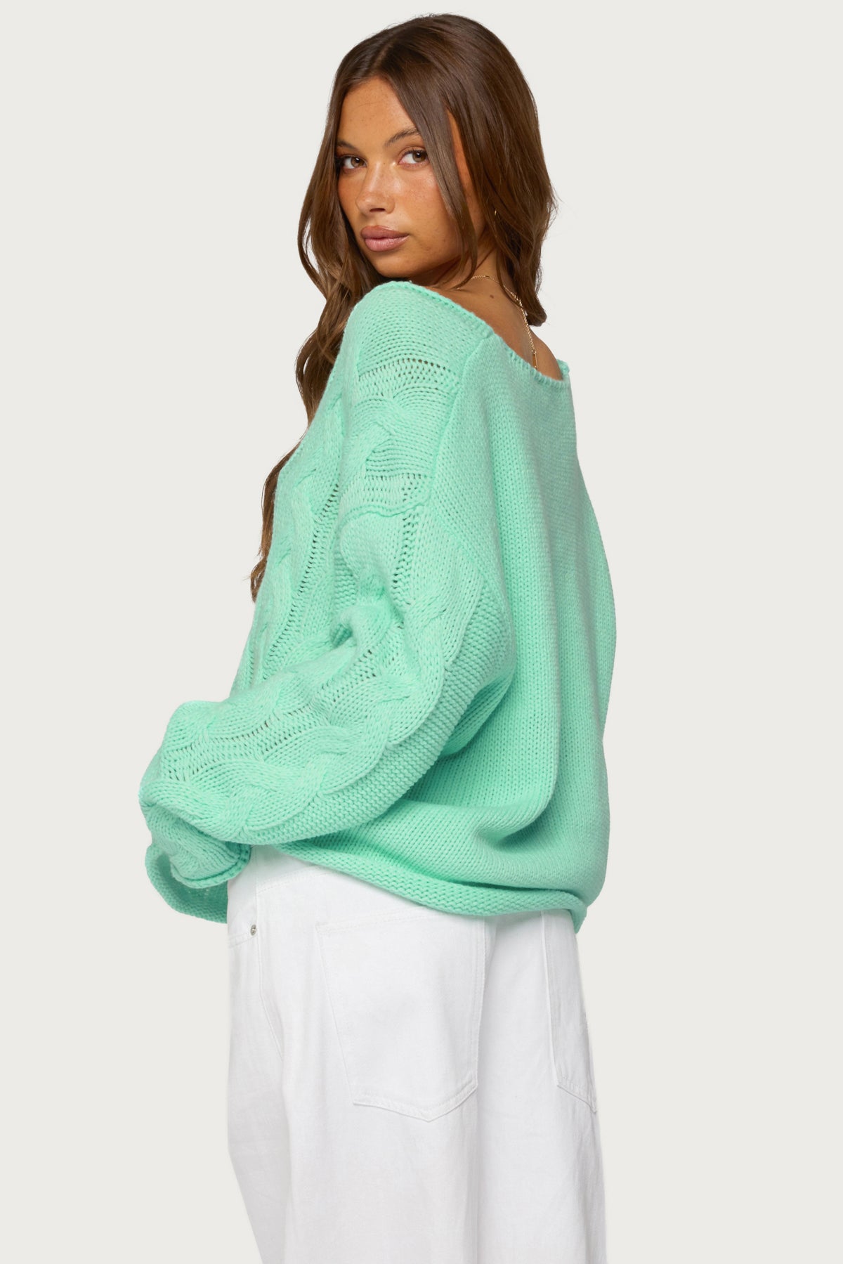 Inga Oversized Cable Knit Sweater - Image 5