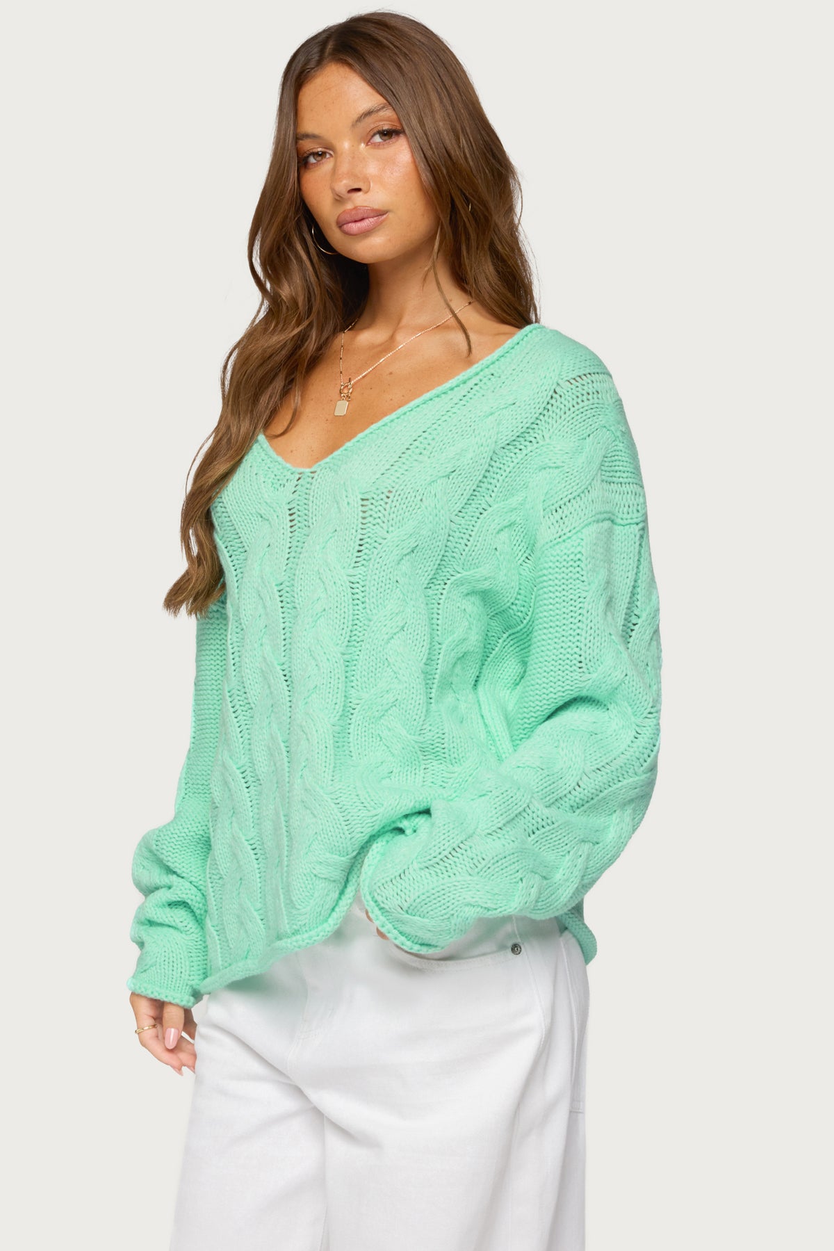 Inga Oversized Cable Knit Sweater - Image 3