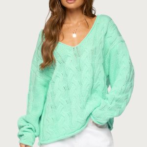 Inga Oversized Cable Knit Sweater