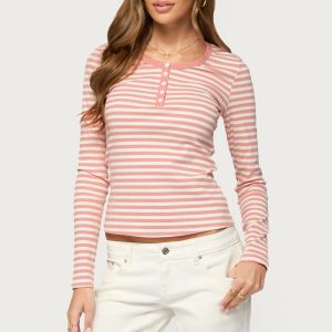 Roma Striped Henley Top