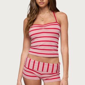 Lorenza Striped Halter Top