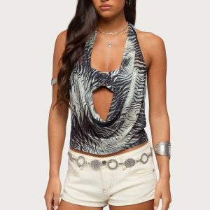 Issey Layered Bandeau Cowl Neck Top