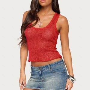 Eleora Sequin Knit Tank Top