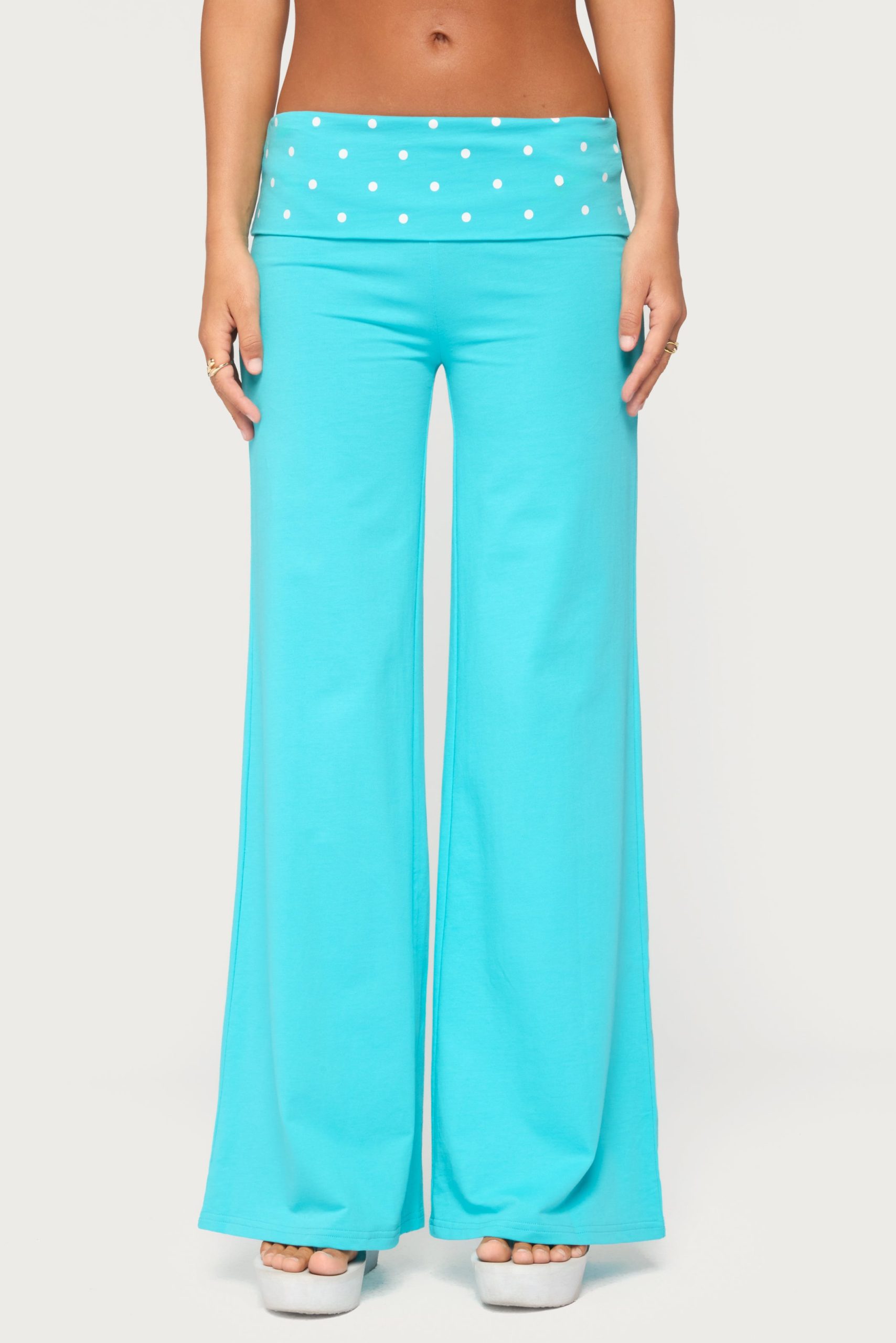 Reeva Polka Dot Foldover Pants - Image 2