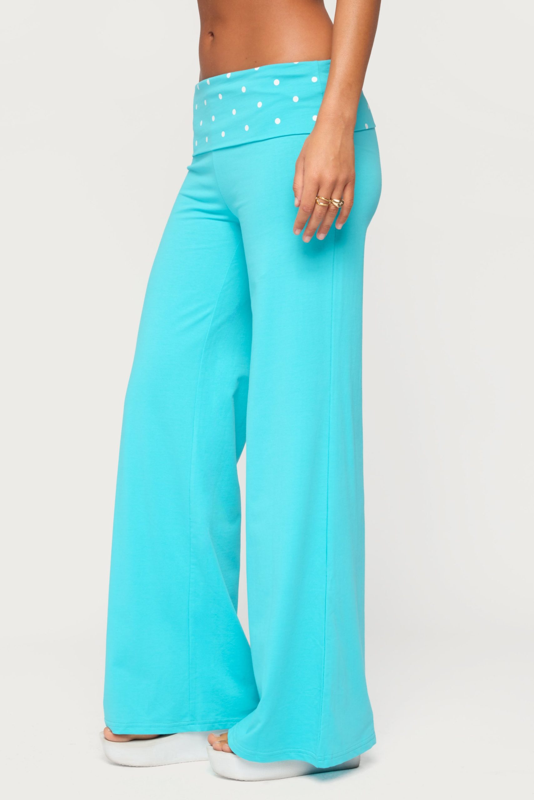 Reeva Polka Dot Foldover Pants - Image 3