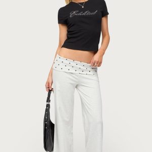 Petite Reeva Polka Dot Foldover Pants