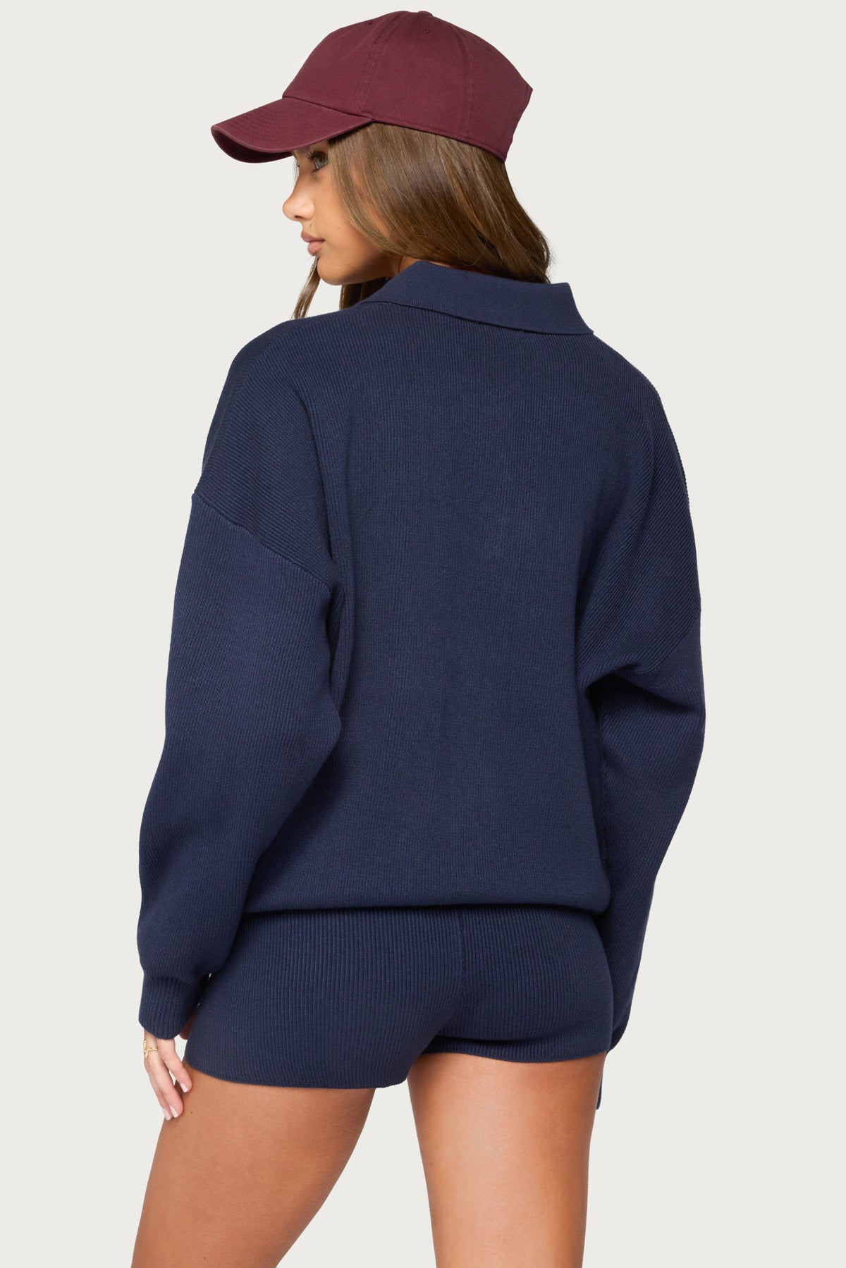 Lorie Oversized Knit Polo Sweater - Image 4