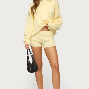 Lorie Mid Rise Ribbed Knit Shorts