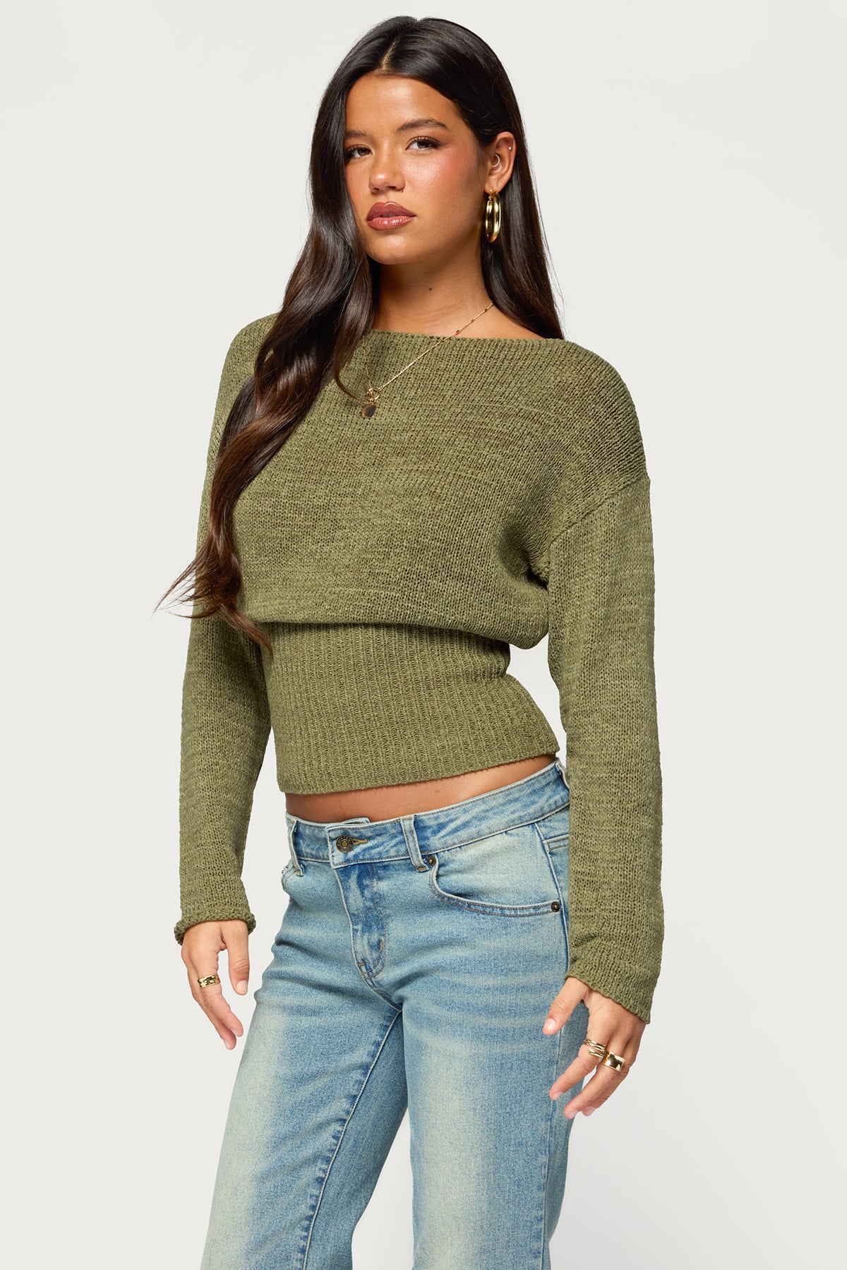 Tezi Boat Neck Light Knit Top - Image 3